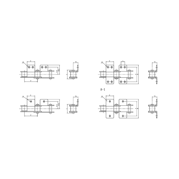 Dvojité nástavce dopravníkových řetězů