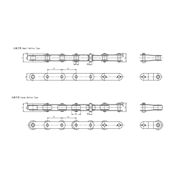 Dopravní řetězy s dvojitou roztečí