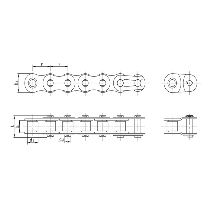 Přesné válečkové řetězy z nerezové oceli s krátkou roztečí