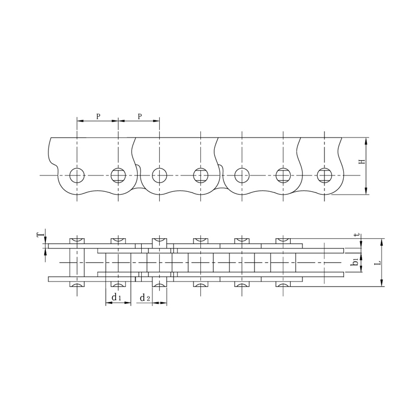 Jemné zpracování řetězy proti stárnutí odolné proti bočnímu oblouku pro automatické dveře a okna